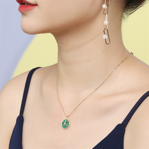 Dây Chuyền Hợp Kim Nữ Đính Đá AvaJi AVJ.N000288.00 Màu Vàng