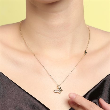 Dây Chuyền Hợp Kim Nữ Đính Đá AvaJi AVJ.N000306.00 Màu Vàng