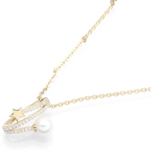 Dây Chuyền Hợp Kim Nữ Ngọc Trai AvaJi AVJ.N000308.00 Màu Vàng