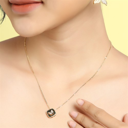 Dây Chuyền Hợp Kim Nữ Đính Đá AvaJi AVJ.N000311.00 Màu Vàng