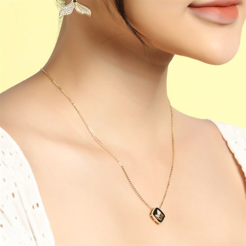 Dây Chuyền Hợp Kim Nữ Đính Đá AvaJi AVJ.N000311.00 Màu Vàng