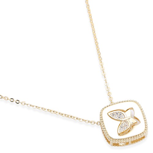 Dây Chuyền Hợp Kim Nữ Đính Đá AvaJi AVJ.N000311.00 Màu Vàng