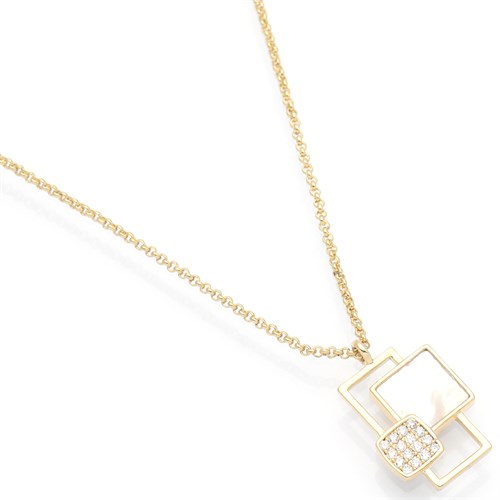 Dây Chuyền Hợp Kim Nữ Đính Đá AvaJi AVJ.N000314.00 Màu Vàng