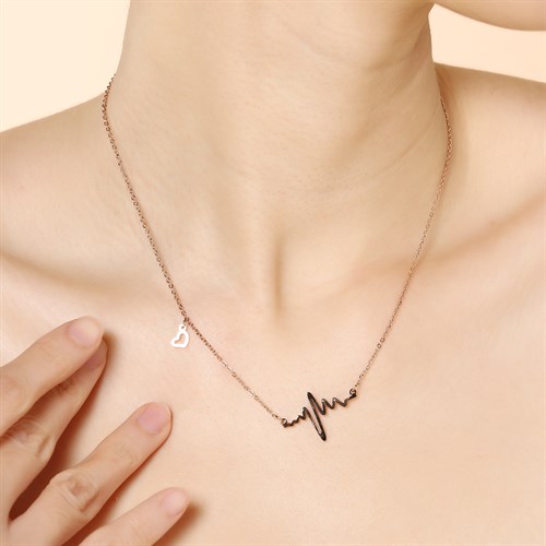 Dây Chuyền Hợp Kim Nữ AvaJi AVJ.N000318.00 Màu Vàng Hồng