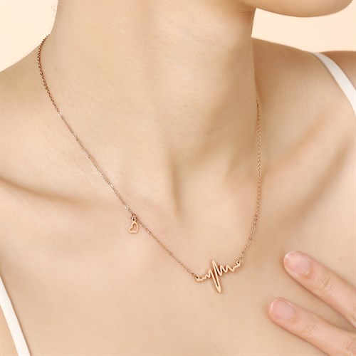 Dây Chuyền Hợp Kim Nữ AvaJi AVJ.N000318.00 Màu Vàng Hồng