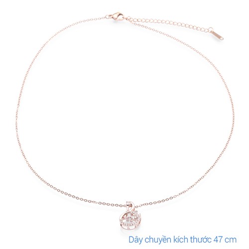 Dây Chuyền Hợp Kim Nữ Đính Đá AvaJi AVJ.N000325.00 Màu Vàng Hồng