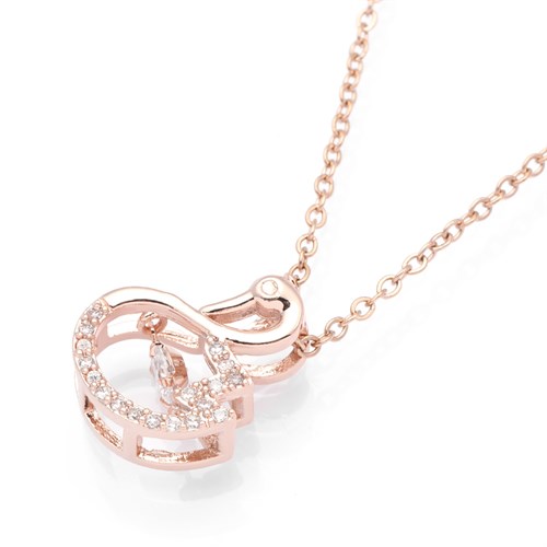 Dây Chuyền Hợp Kim Nữ Đính Đá AvaJi AVJ.N000325.00 Màu Vàng Hồng