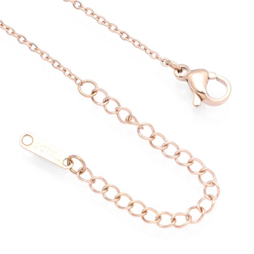 Dây Chuyền Hợp Kim Nữ Đính Đá AvaJi AVJ.N000325.00 Màu Vàng Hồng