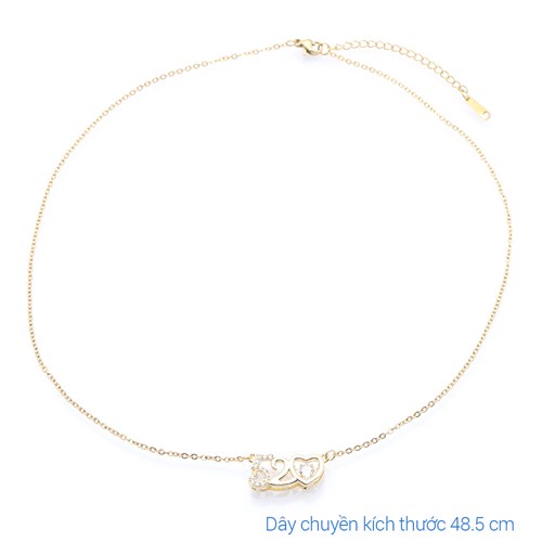 Dây Chuyền Hợp Kim Nữ Đính Đá AvaJi AVJ.N000326.00 Màu Vàng