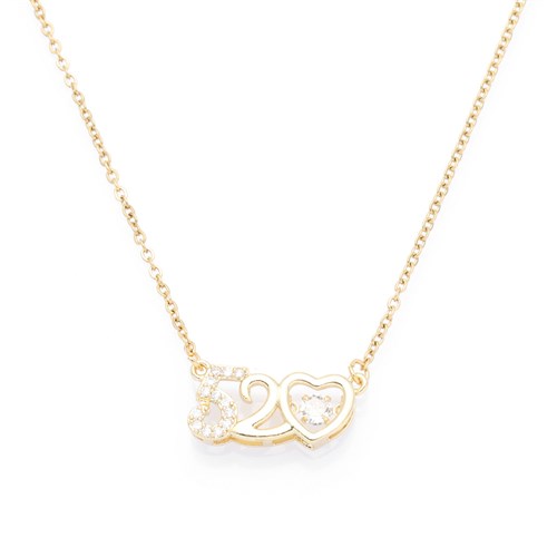 Dây Chuyền Hợp Kim Nữ Đính Đá AvaJi AVJ.N000326.00 Màu Vàng