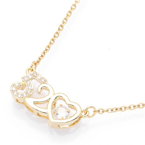 Dây Chuyền Hợp Kim Nữ Đính Đá AvaJi AVJ.N000326.00 Màu Vàng