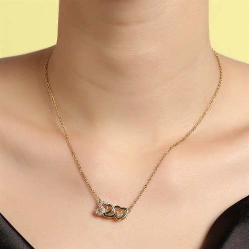 Dây Chuyền Hợp Kim Nữ Đính Đá AvaJi AVJ.N000326.00 Màu Vàng