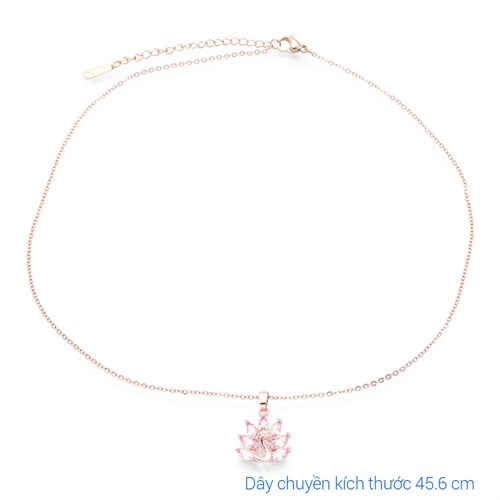 Dây Chuyền Hợp Kim Nữ Đính Đá AvaJi AVJ.N000327.00 Màu Vàng Hồng