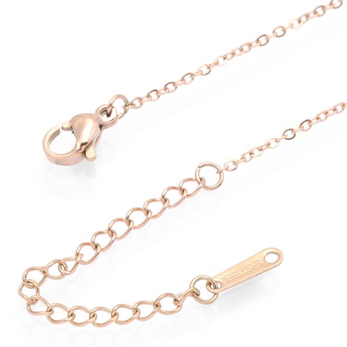 Dây Chuyền Hợp Kim Nữ Đính Đá AvaJi AVJ.N000327.00 Màu Vàng Hồng