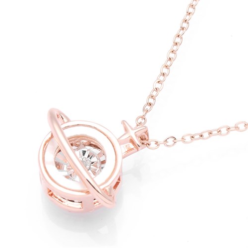 Dây Chuyền Hợp Kim Nữ Đính Đá AvaJi AVJ.N000331.00 Màu Vàng Hồng