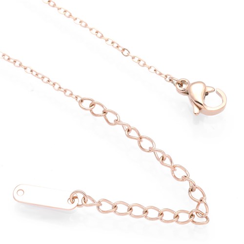 Dây Chuyền Hợp Kim Nữ Đính Đá AvaJi AVJ.N000331.00 Màu Vàng Hồng