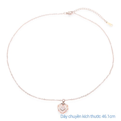 Dây Chuyền Hợp Kim Nữ Đính Đá AvaJi AVJ.N000332.00 Màu Vàng Hồng