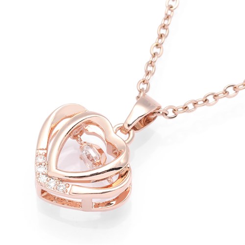 Dây Chuyền Hợp Kim Nữ Đính Đá AvaJi AVJ.N000332.00 Màu Vàng Hồng