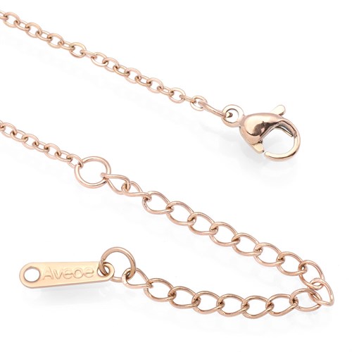 Dây Chuyền Hợp Kim Nữ Đính Đá AvaJi AVJ.N000332.00 Màu Vàng Hồng