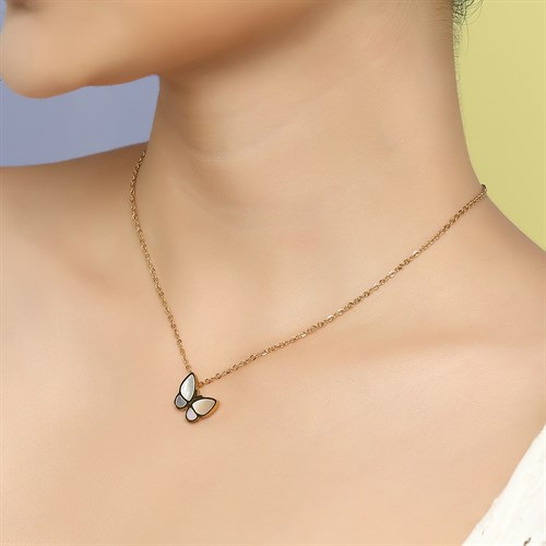 Dây Chuyền Hợp Kim Nữ Đính Đá AvaJi AVJ.N000333.00 Màu Vàng