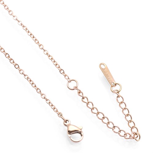 Dây Chuyền Hợp Kim Nữ Đính Đá AvaJi AVJ.N000345.00 Màu Vàng Hồng