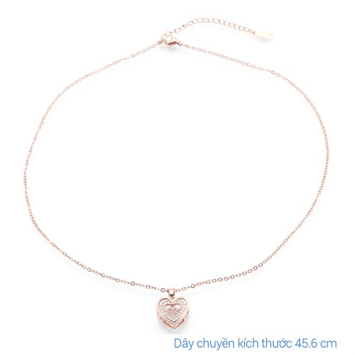 Dây Chuyền Hợp Kim Nữ Đính Đá AvaJi AVJ.N000346.00 Màu Vàng Hồng