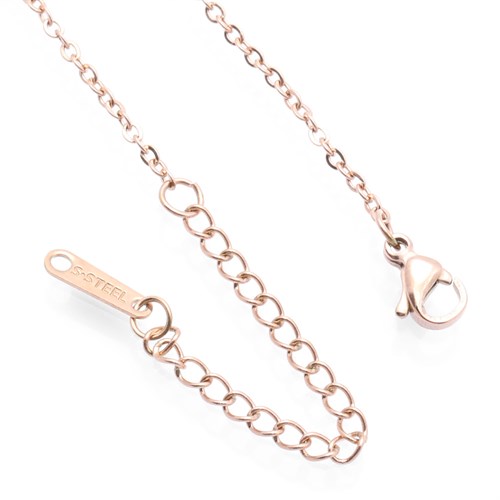 Dây Chuyền Hợp Kim Nữ Đính Đá AvaJi AVJ.N000346.00 Màu Vàng Hồng