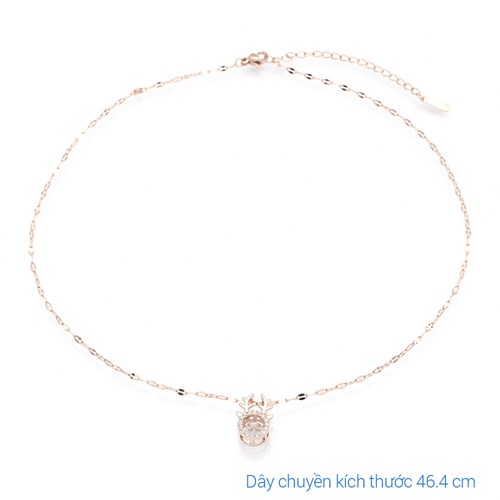 Dây Chuyền Hợp Kim Nữ Đính Đá AvaJi AVJ.N000348.00 Màu Vàng Hồng
