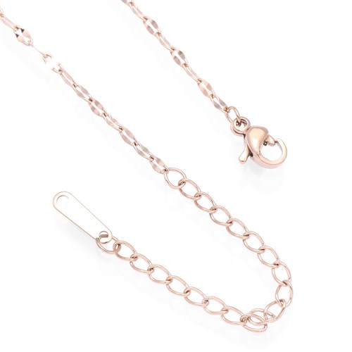 Dây Chuyền Hợp Kim Nữ Đính Đá AvaJi AVJ.N000348.00 Màu Vàng Hồng