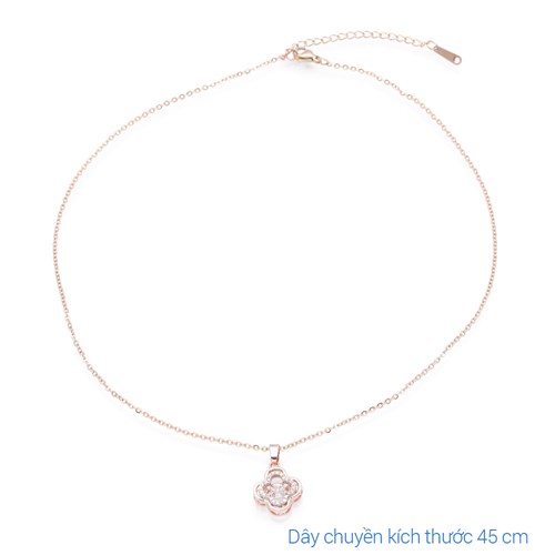 Dây Chuyền Hợp Kim Nữ Đính Đá AvaJi AVJ.N000350.00 Màu Vàng Hồng