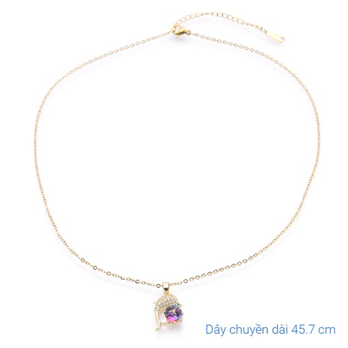 Dây Chuyền Hợp Kim Nữ Đính Đá AvaJi AVJ.N000354.00 Màu Vàng