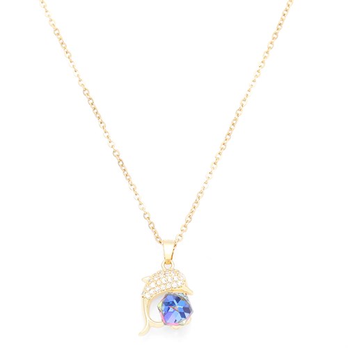 Dây Chuyền Hợp Kim Nữ Đính Đá AvaJi AVJ.N000354.00 Màu Vàng