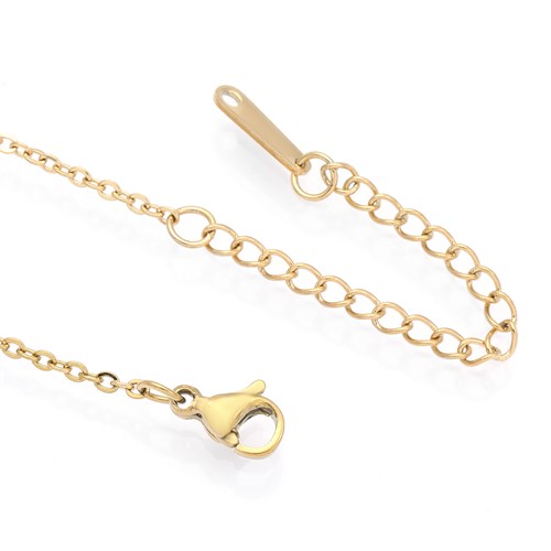 Dây Chuyền Hợp Kim Nữ Đính Đá AvaJi AVJ.N000354.00 Màu Vàng