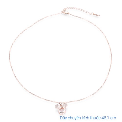 Dây Chuyền Hợp Kim Nữ Đính Đá AvaJi AVJ.N000358.00 Màu Vàng Hồng