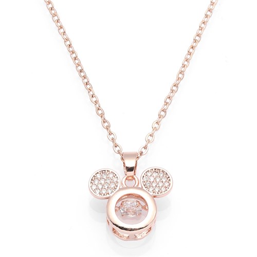 Dây Chuyền Hợp Kim Nữ Đính Đá AvaJi AVJ.N000358.00 Màu Vàng Hồng