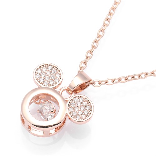 Dây Chuyền Hợp Kim Nữ Đính Đá AvaJi AVJ.N000358.00 Màu Vàng Hồng