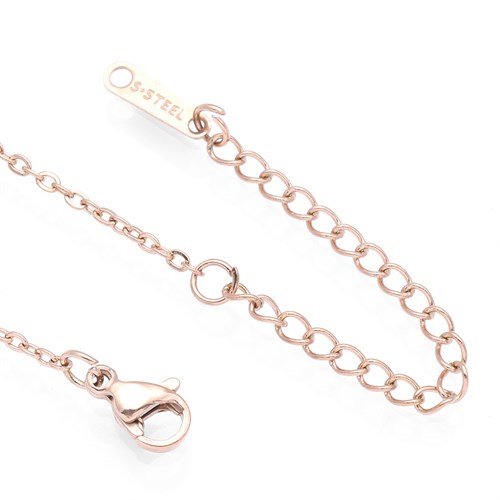 Dây Chuyền Hợp Kim Nữ Đính Đá AvaJi AVJ.N000358.00 Màu Vàng Hồng