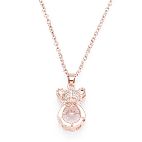 Dây Chuyền Hợp Kim Nữ Đính Đá AvaJi AVJ.N000359.00 Màu Vàng Hồng