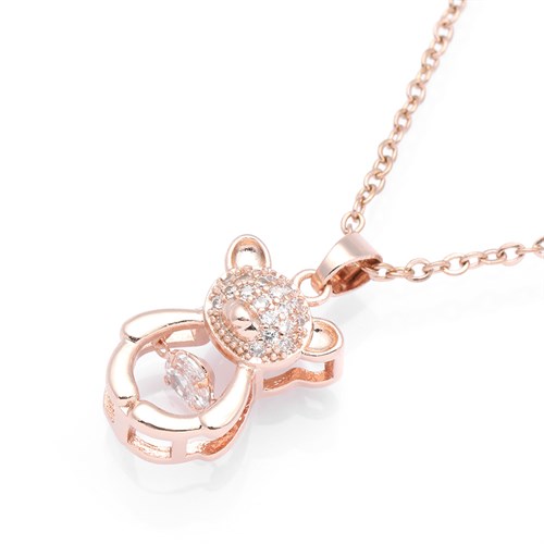 Dây Chuyền Hợp Kim Nữ Đính Đá AvaJi AVJ.N000359.00 Màu Vàng Hồng