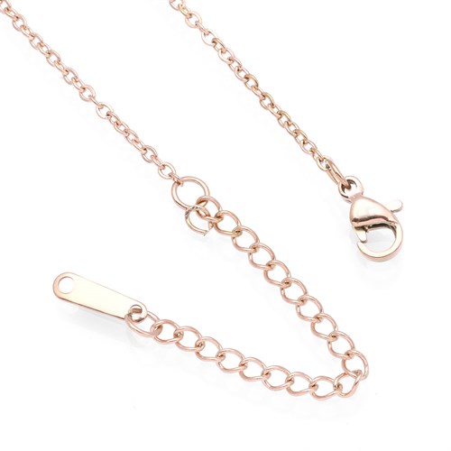 Dây Chuyền Hợp Kim Nữ Đính Đá AvaJi AVJ.N000359.00 Màu Vàng Hồng