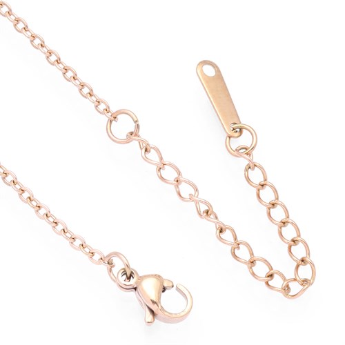 Dây Chuyền Hợp Kim Nữ Đính Đá AvaJi AVJ.N000361.00 Màu Vàng Hồng