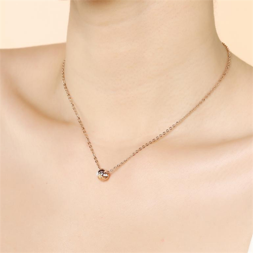 Dây Chuyền Hợp Kim Nữ Đính Đá AvaJi AVJ.N000361.00 Màu Vàng Hồng