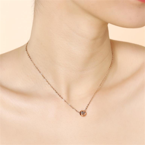 Dây Chuyền Hợp Kim Nữ Đính Đá AvaJi AVJ.N000361.00 Màu Vàng Hồng