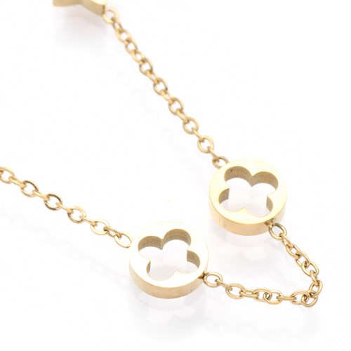 Dây Chuyền Hợp Kim Nữ Đính Đá AvaJi AVJ.N000366.00 Màu Vàng