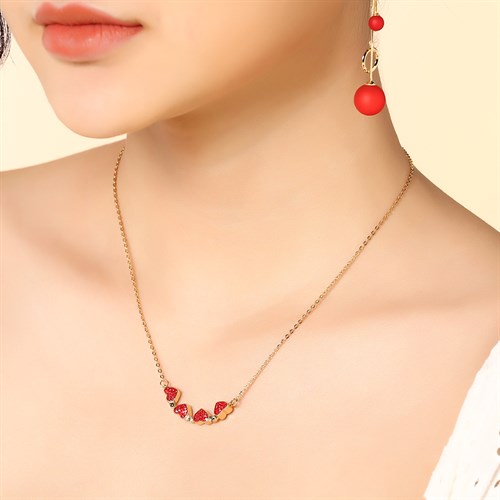 Dây Chuyền Hợp Kim Nữ Đính Đá AvaJi AVJ.N000371.00 Màu Vàng