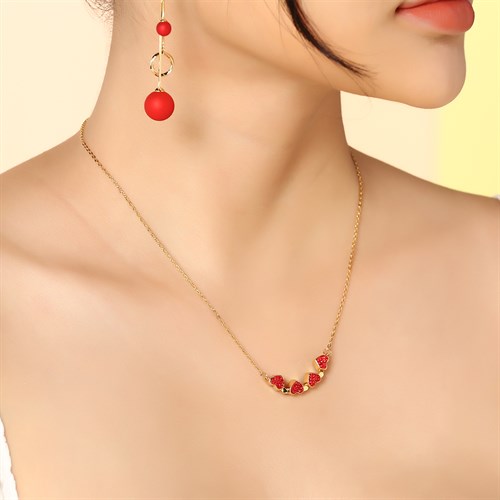 Dây Chuyền Hợp Kim Nữ Đính Đá AvaJi AVJ.N000371.00 Màu Vàng