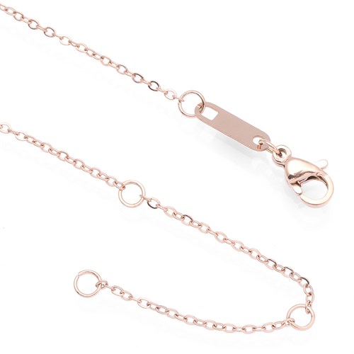 Dây Chuyền Hợp Kim Nữ Đính Đá AvaJi AVJ.N000376.00 Màu Vàng Hồng