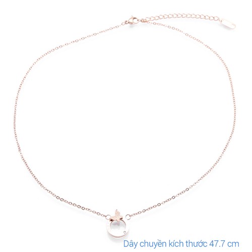 Dây Chuyền Hợp Kim Nữ Đính Đá AvaJi AVJ.N000380.00 Màu Vàng Hồng