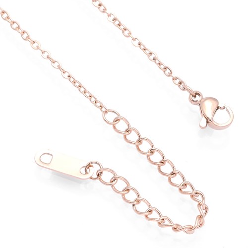 Dây Chuyền Hợp Kim Nữ Đính Đá AvaJi AVJ.N000380.00 Màu Vàng Hồng