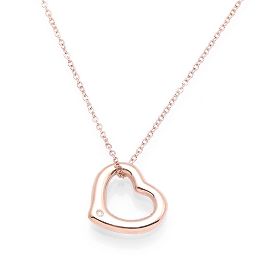 Dây Chuyền Hợp Kim Nữ Đính Đá AvaJi AVJ.N000383.00 Màu Vàng Hồng